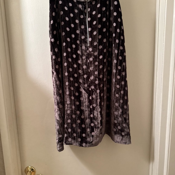 house of holland velvet khaki green polka dot viscose silk blend skirt sz 6 - Picture 7 of 7